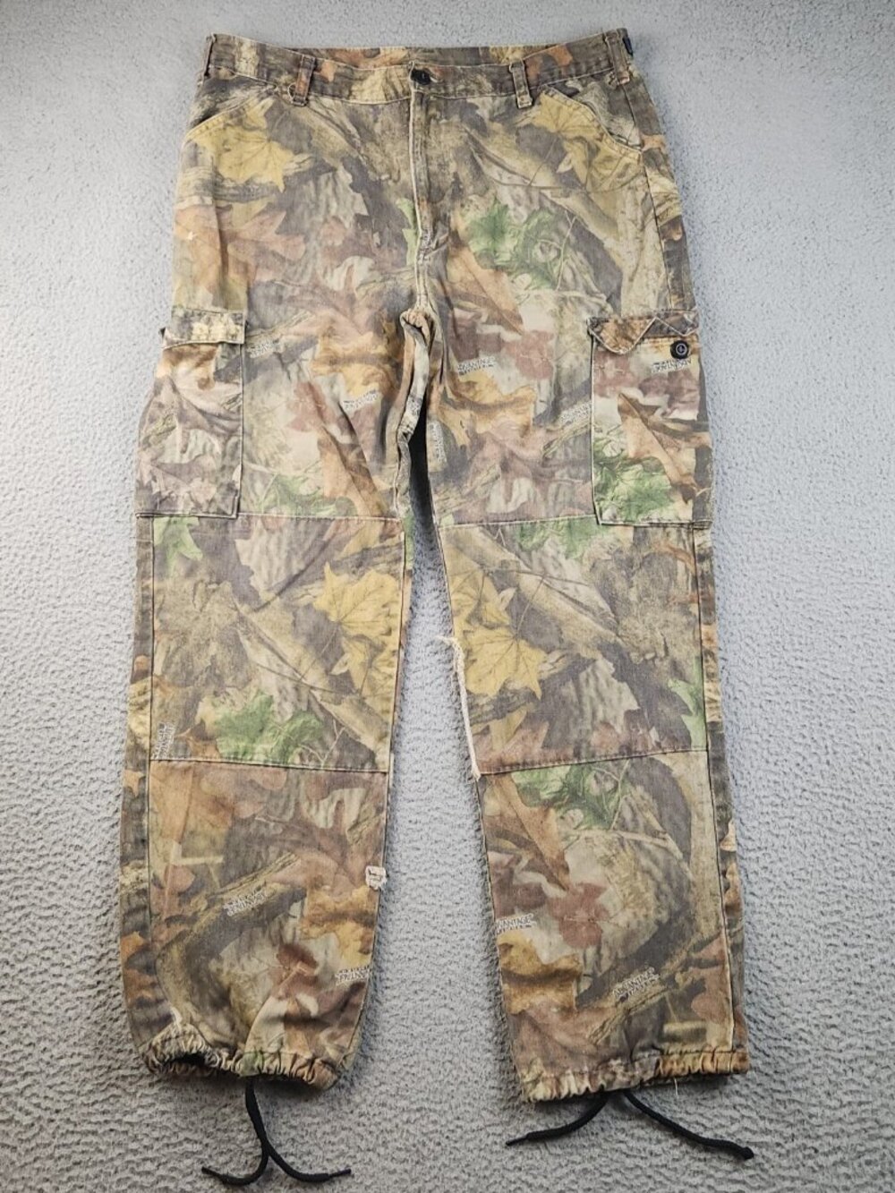 Vintage Walls Camo Cargo Pants Men's Large Advantage Timber Double Knee Outdoors